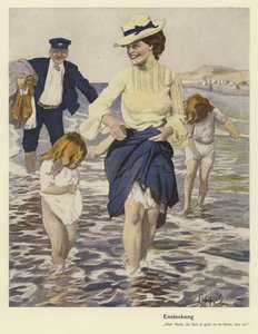 Család a tengerparton (színes litó)
