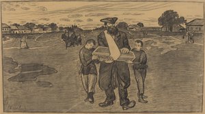 Gyermektemetés Oroszországban, 19061907. alkotó: Ernst Barlach