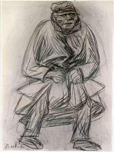 Koldus alakja. Ernst Barlach (1870-1938) rajza: New York-i Modern Művészetek Múzeuma