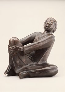 Az éneklő ember; Der Singende Mann, 1928-ban fogant és 1930-ban öntött (bronz, sötétbarna patinával) alkotó: Ernst Barlach