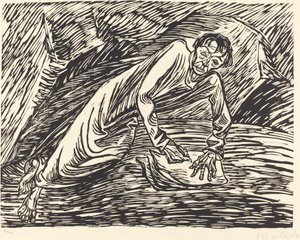 Az író Szent János próféta Patmoszon, 1919. alkotó: Ernst Barlach