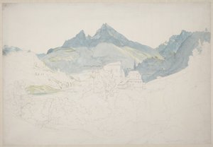 Berchtesgaden a távoli Watzmann-csúccsal alkotó: Ernst Fries