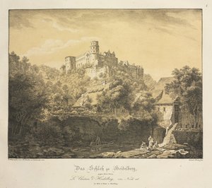 Hat nézet a heidelbergi kastélyról: Kelet felé, 1820.