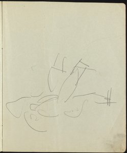 Táncosok és előadók oldala egy vázlatfüzetből, c. 1911. alkotó: Ernst Ludwig Kirchner