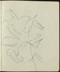 Táncosok és előadók oldala egy vázlatfüzetből, c. 1911. alkotó: Ernst Ludwig Kirchner