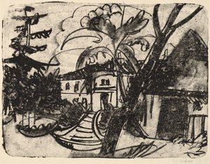 Dán tanya udvarházzal, 1912. alkotó: Ernst Ludwig Kirchner