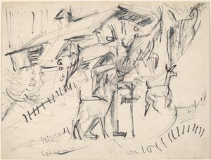 Kecskepásztor kecskékkel, 1917. alkotó: Ernst Ludwig Kirchner