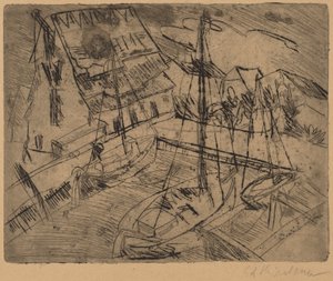 Harbour so Burgstacken, 1913. alkotó: Ernst Ludwig Kirchner