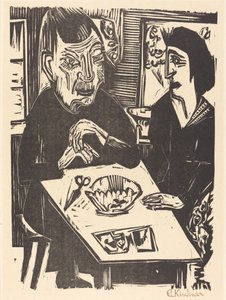 Öreg és fiatal nő Öreg és fiatal nő, 1921. alkotó: Ernst Ludwig Kirchner