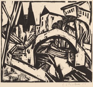 Folyópart Erzsébet Berlinnél, 1912-1913. alkotó: Ernst Ludwig Kirchner