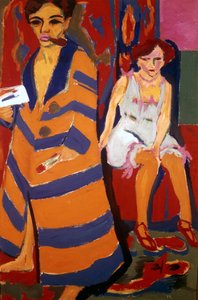 „Önarckép modellel”, 1907 alkotó: Ernst Ludwig Kirchner