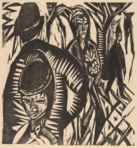 Utcai jelenet az eső után, 1914. alkotó: Ernst Ludwig Kirchner