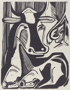 A nagy tehén fekve Grosse Liegende Kuh, 1929. alkotó: Ernst Ludwig Kirchner