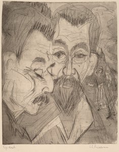 Két parasztfej, 1920. alkotó: Ernst Ludwig Kirchner