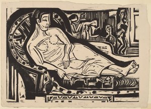 Nő feküdt a kanapén, 1926. alkotó: Ernst Ludwig Kirchner