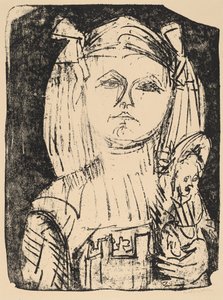 Fiatal lány babával, 1916. alkotó: Ernst Ludwig Kirchner