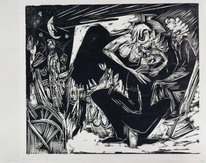 Absalom meggyalázza az ágyasokat alkotó: Ernst Ludwig Kirchner