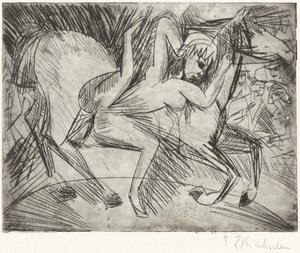 Akrobata lovon (Voltigeuse lóháton) alkotó: Ernst Ludwig Kirchner