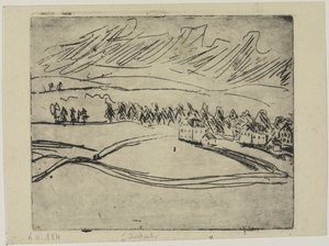 Szántóföldek és házak az Érchegységben alkotó: Ernst Ludwig Kirchner