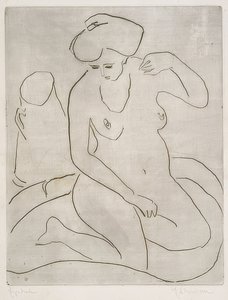 Akt kádban nyaklánccal. 1909 alkotó: Ernst Ludwig Kirchner