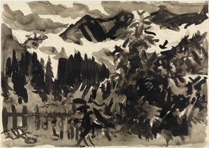 Alpesi táj (köd a hegyekben) alkotó: Ernst Ludwig Kirchner