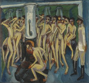 Tüzérek a zuhanyban alkotó: Ernst Ludwig Kirchner