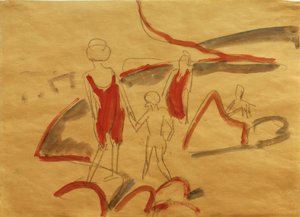 Fürdőzők a Fehmarn strandon alkotó: Ernst Ludwig Kirchner