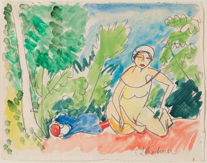 Fürdőzők a tónál alkotó: Ernst Ludwig Kirchner