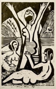 Fürdőzők a tónál alkotó: Ernst Ludwig Kirchner