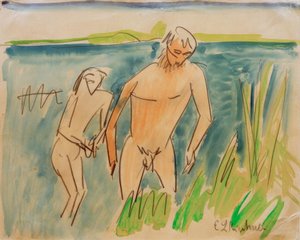Fürdőzők Moritzburgban alkotó: Ernst Ludwig Kirchner
