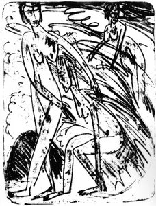 Fürdőzők hullámokban alkotó: Ernst Ludwig Kirchner
