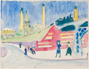 Vasúti töltés alkotó: Ernst Ludwig Kirchner