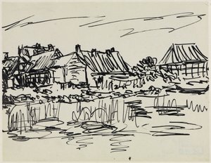 Vízparti parasztházak (Fehmarn) alkotó: Ernst Ludwig Kirchner