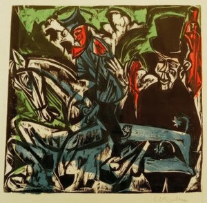 Schlemihl találkozása a kis szürke emberrel az utcán alkotó: Ernst Ludwig Kirchner