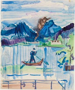 Hegyi-tó evezőssel alkotó: Ernst Ludwig Kirchner