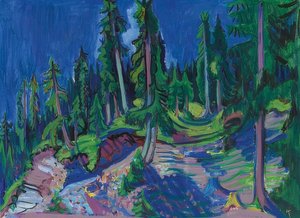 Hegyi erdőtanulmány. 1936 alkotó: Ernst Ludwig Kirchner