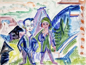 Pár a tájban alkotó: Ernst Ludwig Kirchner