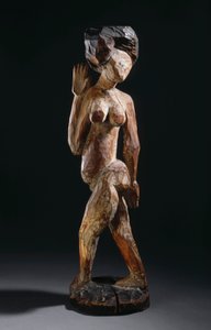 Táncos nyaklánccal, 1910 (festett fa)
