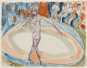 Táncoló nő a kabaréban alkotó: Ernst Ludwig Kirchner