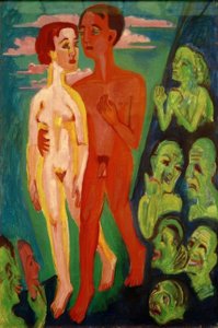 A pár az emberek előtt alkotó: Ernst Ludwig Kirchner
