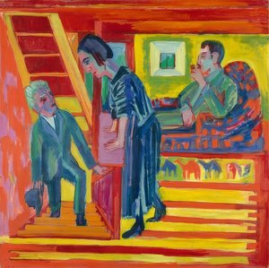 A látogatás - pár és újonc. 1922 alkotó: Ernst Ludwig Kirchner