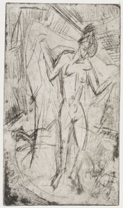 Tánc a nők között/Fürdőző nők macskával alkotó: Ernst Ludwig Kirchner