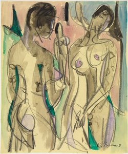 Három akt az erdőben alkotó: Ernst Ludwig Kirchner