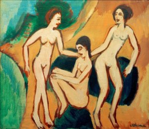 Három fürdőző a parton alkotó: Ernst Ludwig Kirchner