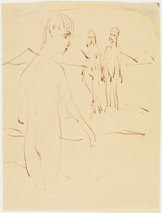 Három álló akt a szabadban alkotó: Ernst Ludwig Kirchner