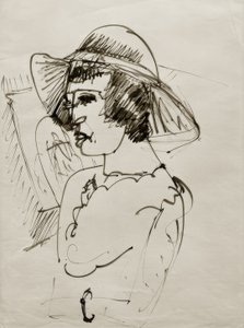E.L. Kirchner, Erna portréja nagy kalappal alkotó: Ernst Ludwig Kirchner