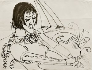 E.L. Kirchner, ülő nő (Erna) alkotó: Ernst Ludwig Kirchner