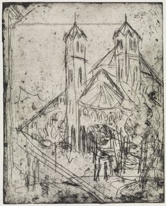Sarok a télikertnél/Szent Gereon-templom Kölnben I alkotó: Ernst Ludwig Kirchner