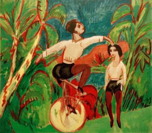 Egykerékpárosok alkotó: Ernst Ludwig Kirchner