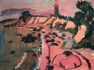 Fehmarn tengerpart világítótoronnyal alkotó: Ernst Ludwig Kirchner